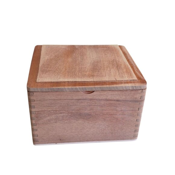 Other - Wooden Storage Box Hinged Lid Keepsakes Jewelry Trinkets